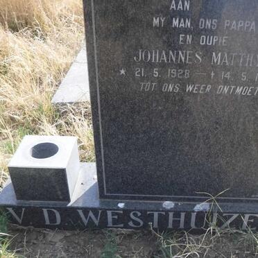 WESTHUIZEN Johannes Matthys, van der 1928-1984