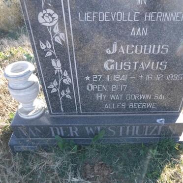 WESTHUIZEN Jacobus Gustavus, van der 1941-1995