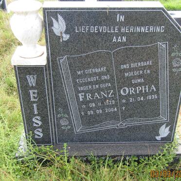 WEISS Franz 1929-2004 &amp; Orpha 1935-