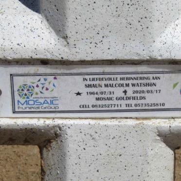 WHATSHON Shaun Malcolm 1964-2020