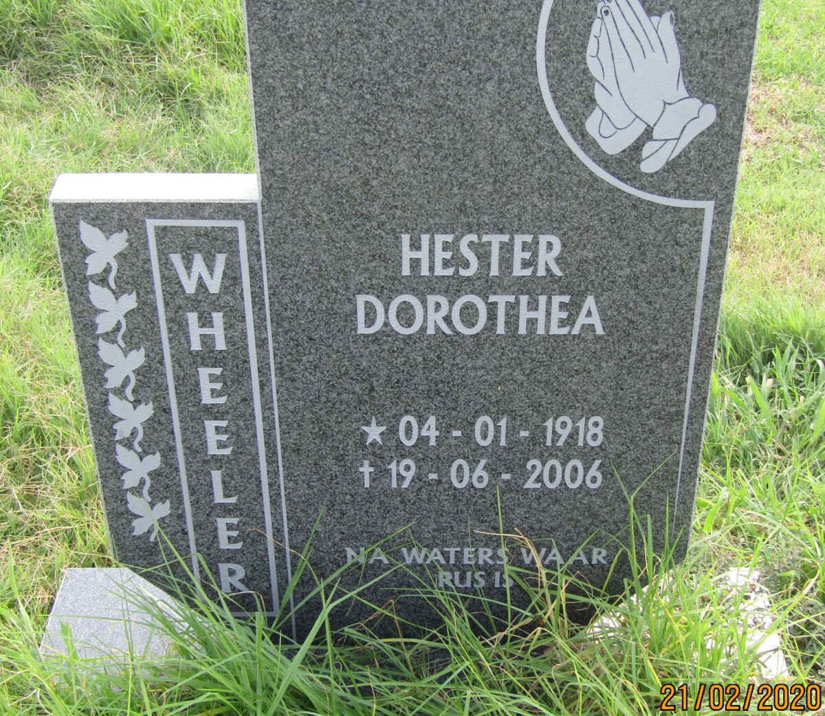 WHEELER Hester Dorothea 1918-2006