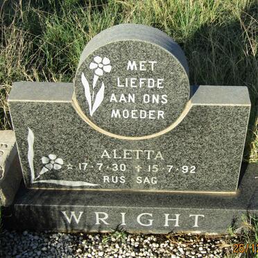 WRIGHT Aletta 1930-1992
