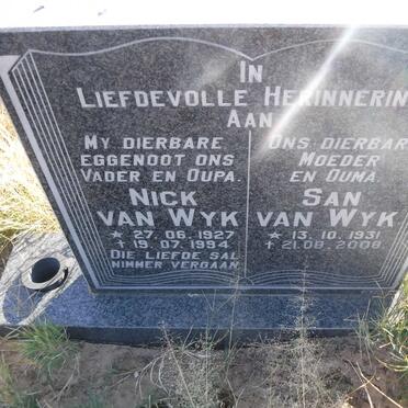 WYK Nick, van 1927-1994 &amp; San 1931-2008