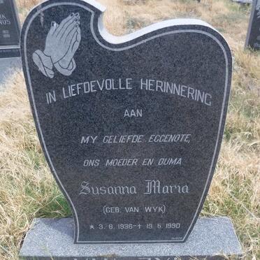 ZYL Susanna Maria, van nee VAN WYK 1936-1990