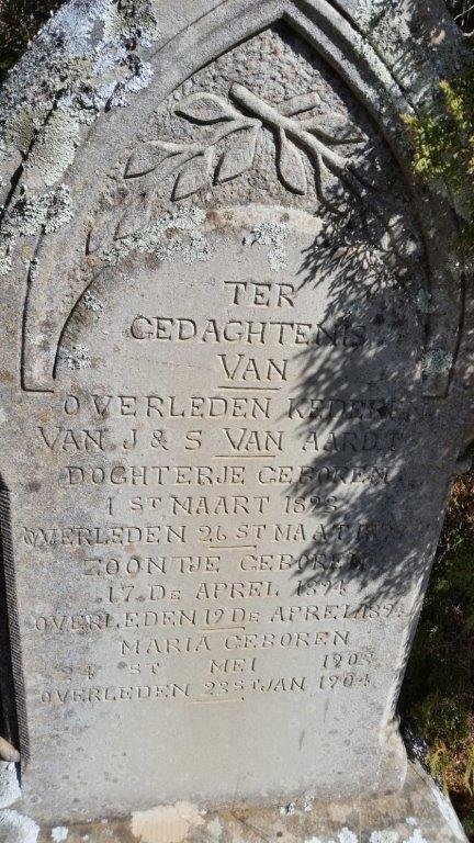 AARDT, van 1823-19?? :: VAN AARDT 1923-1923 :: VAN AARDT Maria 1903-1904
