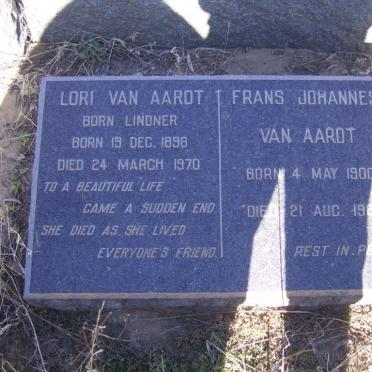 AARDT Frans Johannes, van 1900-1981 &amp; Lori LINDNER 1898-1970