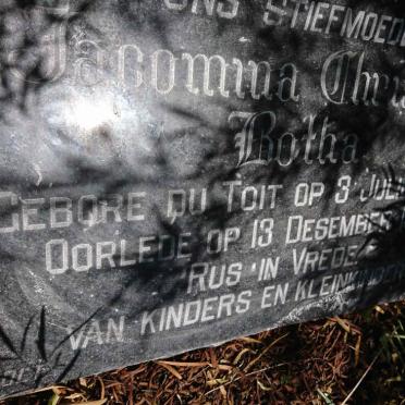 BOTHA Jacomina Christina nee DU TOIT 1889-19?4
