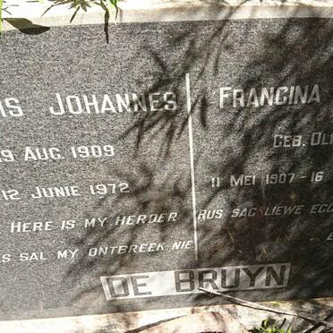 BRUYN Cornelis Johannes, de 1909-1972 &amp; Francina Carolina OLIVIER 1907-1958