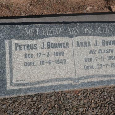 BOUWER Petrus J. 1860-1949 &amp; Anna J. CLASEN 1866-1950