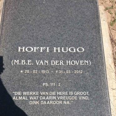 HUGO M.B.E. nee VAN DER HOVEN 1913-2012