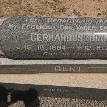 KOTZE Gerhardus Dirk 1894-1976 &amp; Maria Elizabeth 1907-1993