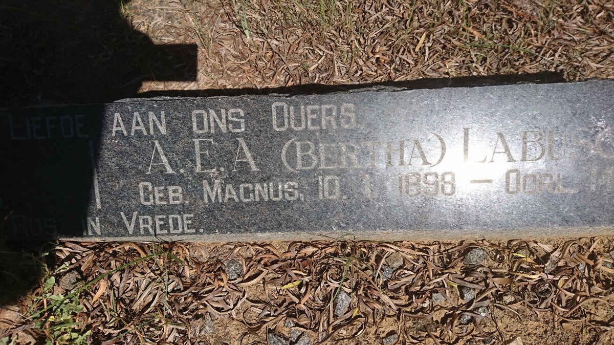 LABUSCHAGNE J.H. 1896-1966 &amp; A.E.A. MAGNUS 1898-1970