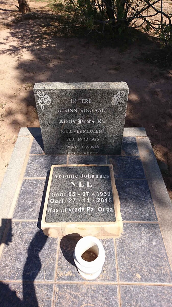 NEL Antonie Johannes 1930-2015 &amp; Aletta Jacoba VERMEULEN 1926-1978