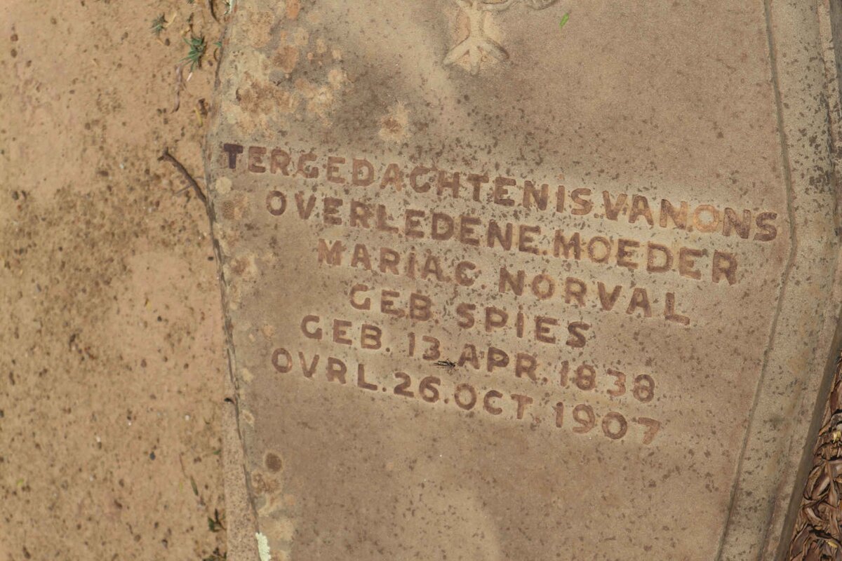 NORVAL Maria C. nee SPIES 1838-1907