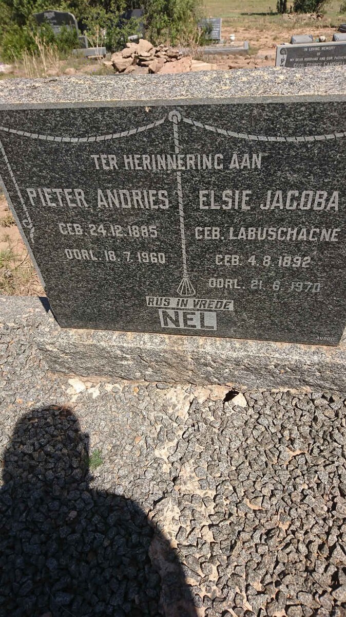 NEL Pieter Andries 1885-1960 &amp; Elsie Jacoba LABUSCHAGNE 1892-1970