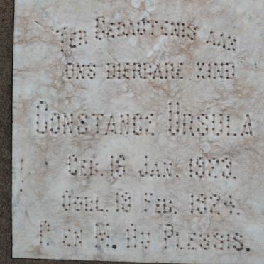 PLESSIS Constance Ursula, du 1923-1924