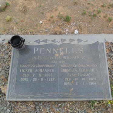 PENNELLS Ocker Johannes 1883-1967 &amp; Cornelia Gertruida VAN TONDER  1885-1964