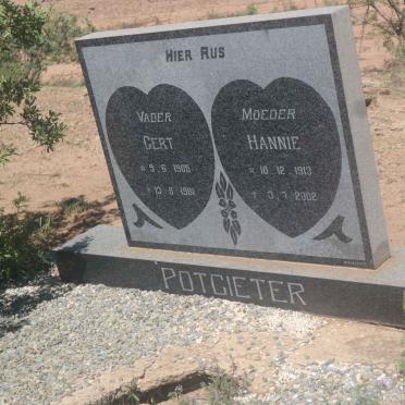 POTGIETER Gert 1905-1981 &amp; Hannie 1913-2002