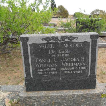 WEIHMANN Daniel C. 1876-1954 &amp; Jacoba H. OLIVIER 1876-1969