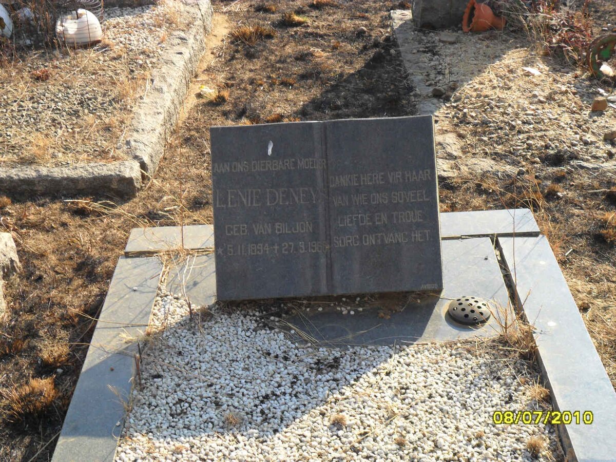 DENEYS Lenie nee VAN BILJON 1994-19??