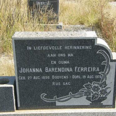 FERREIRA Petrus Hendrik 1887-1958 &amp; Johanna Barendina BOOYENS 1898-1979