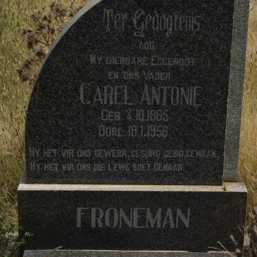 FRONEMAN Carel Antonie 1885-1956 &amp; Marthina Georgina HONIBALL 1894-1965