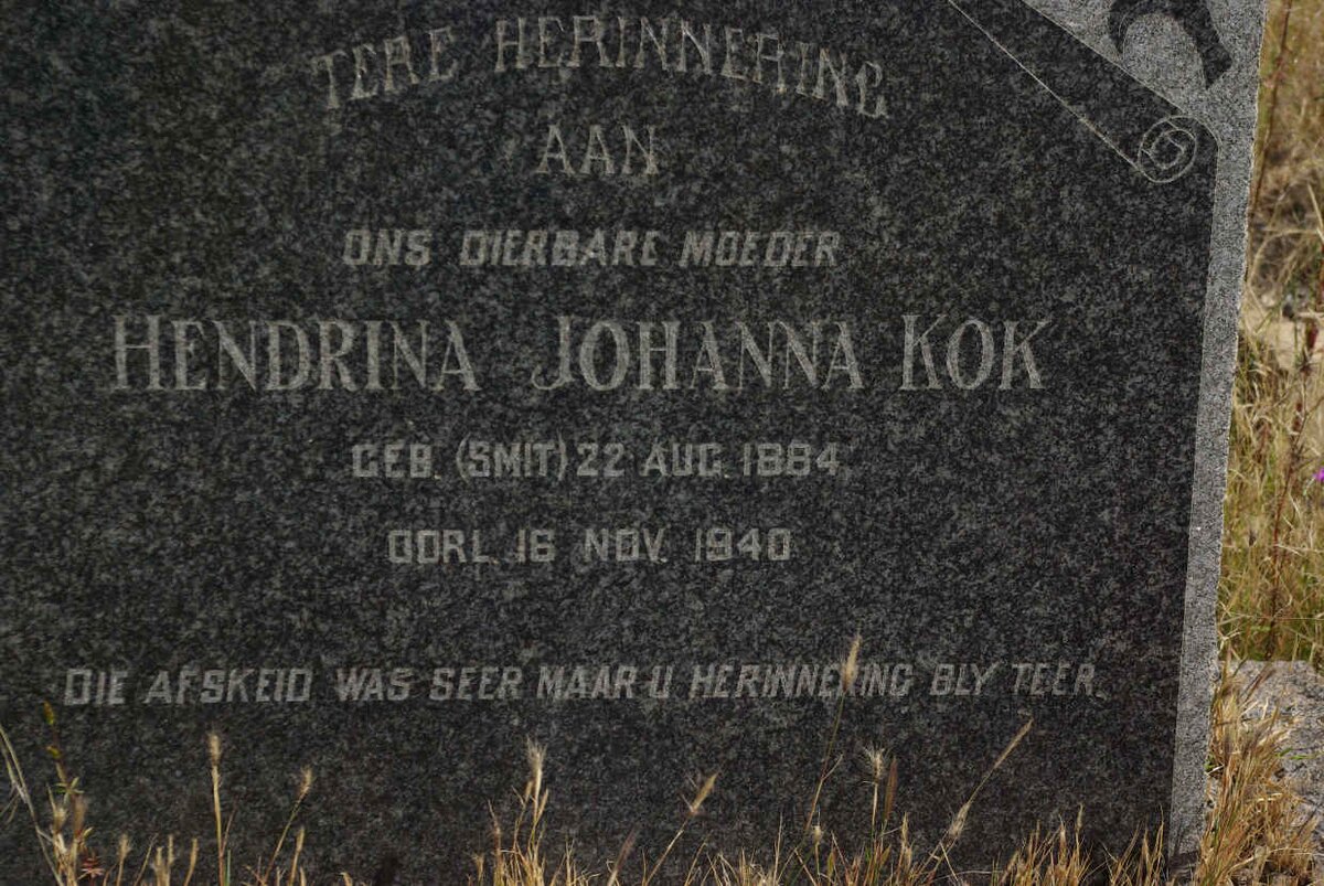 KOK Hendrina Johanna nee SMIT 1884-1940