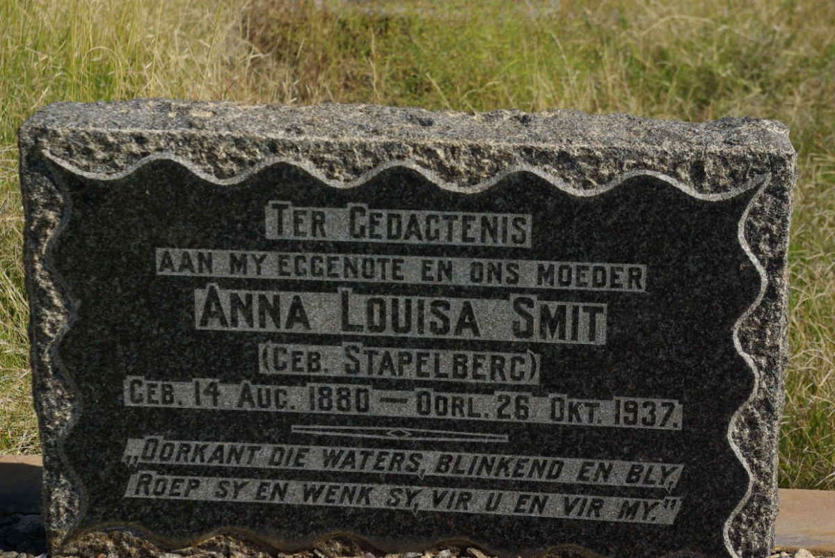 SMIT Anna Louisa nee STAPELBERG 1880-1937