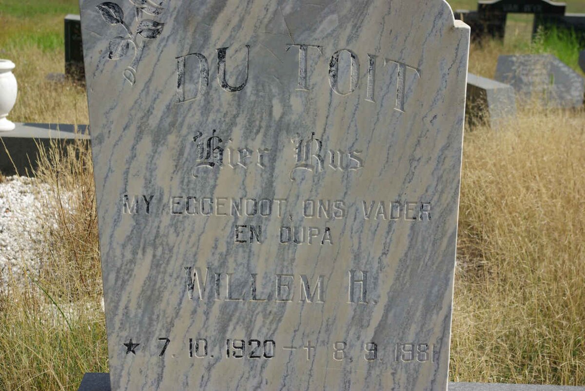 TOIT Willem H., du 1920-1981