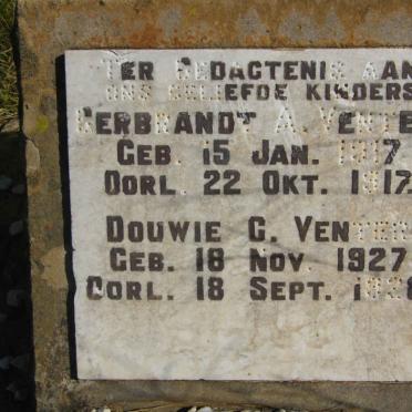 VENTER Gerbrandt A. 1917-1917 :: VENTER Douwie C. 1927-1928