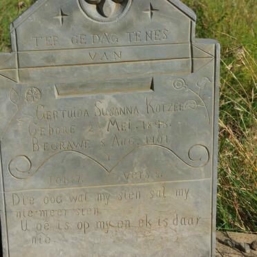 KOTZEE Gertruida Susanna 1893-1901