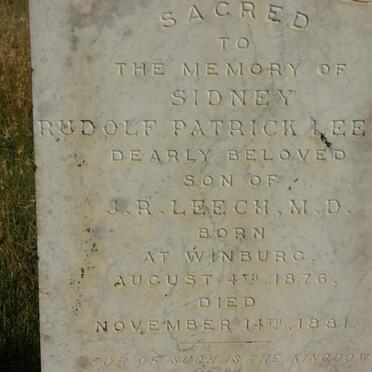 LEECH Sidney Rudolf Patrick 1876-1881