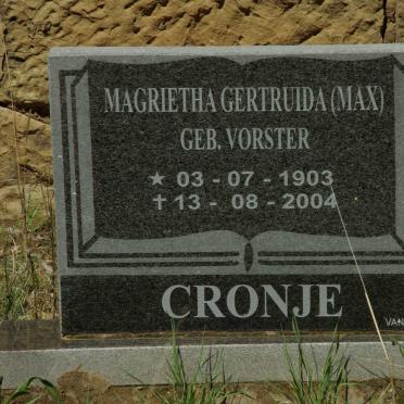 CRONJE Magrietha Gertruida nee VORSTER 1903-2004