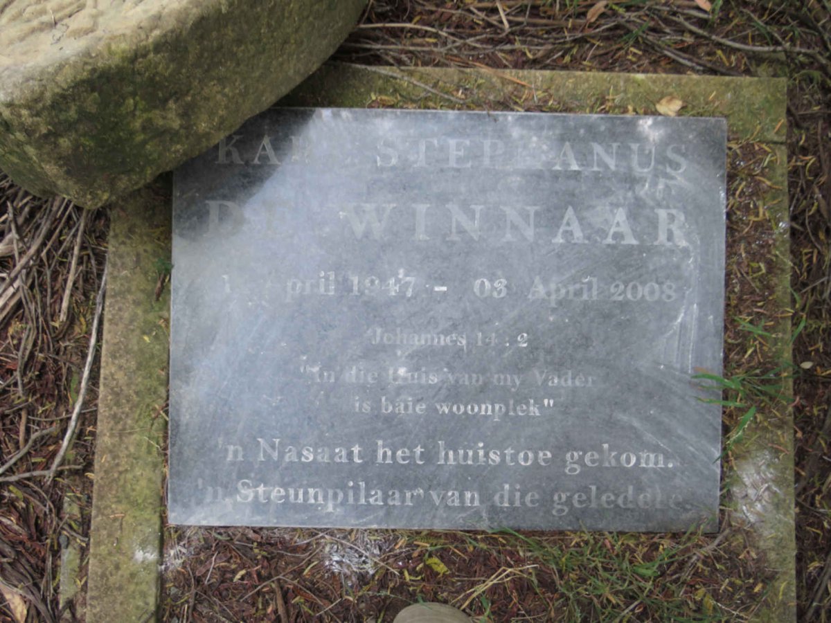 WINNAAR Karl Stephanus, de 1947-2008