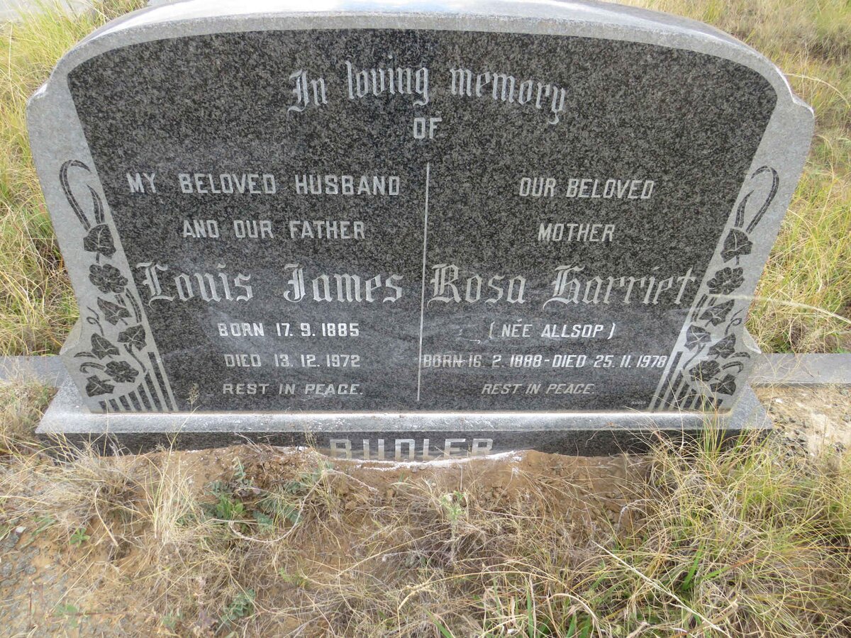 BUDLER Louis James 1885-1972 & Rosa Harriet ALLSOP 1888-1978