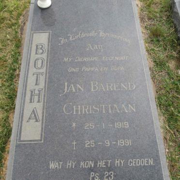 BOTHA Jan Barend Christiaan 1919-1991