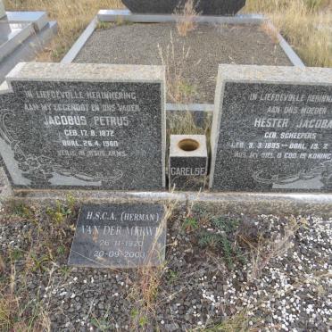 CARELSE Jacobus Petrus 1872-1960 & Hester Jacoba SCHEEPERS 1885-1973 :: VAN DER MERWE H.S.C.A. 1920-2003