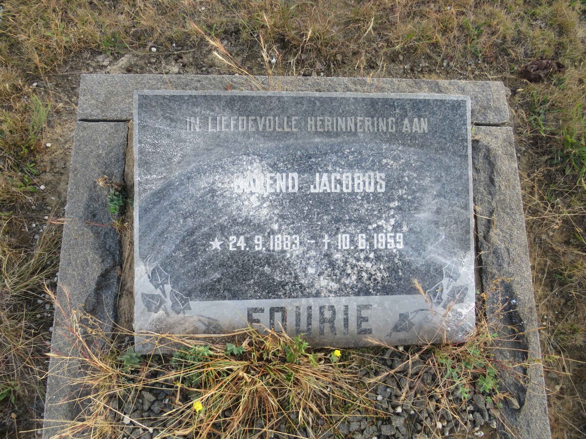 FOURIE Barend Jacobus 1883-1959