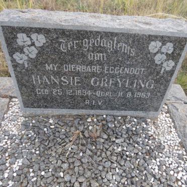 GREYLING Hansie 1894-1963
