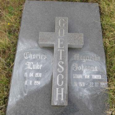 GOETSCH Charles Luke 1930-1994 & Magrietha Johanna VAN TONDER 1928-1997