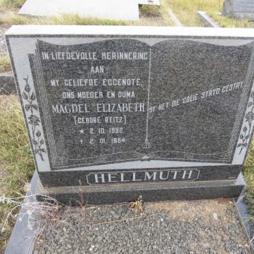 HELLMUTH Magdel Elizabeth nee REITZ 1892-1984