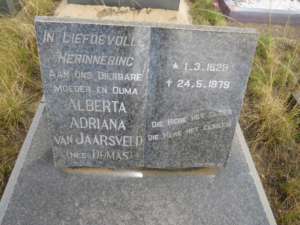 JAARSVELD Alberta Adriana, van nee DUMAS 1928-1979 