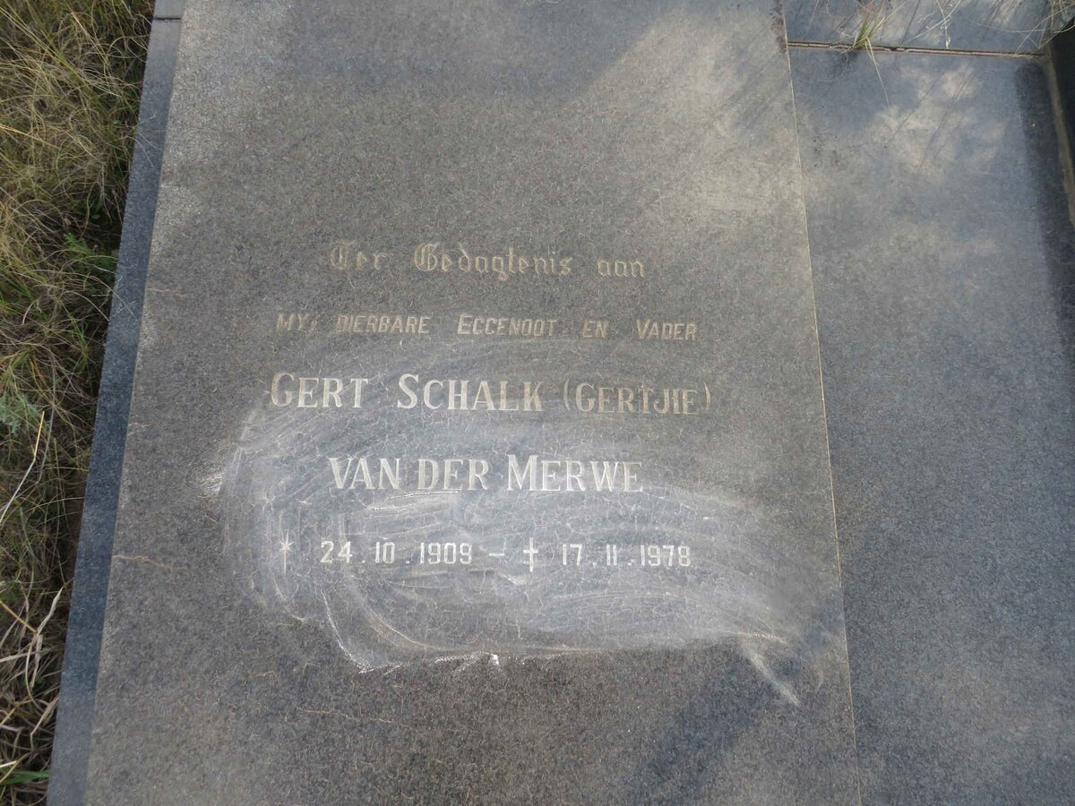 MERWE Gert Schalk, van der 1909-1978 & Maria Cornelia SNYMAN 1911-1990_2