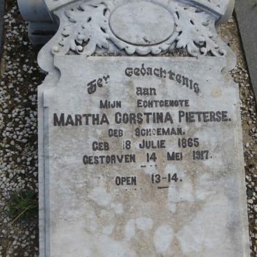 PIETERSE Martha Corstina nee SCHOEMAN 1865-1917