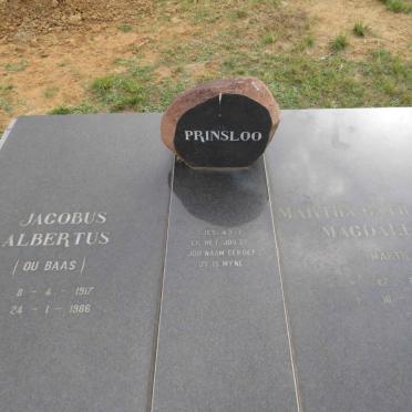 PRINSLOO Jacobus Albertus 1917-1986 & Martha Catharina Magdalena 1932-1998