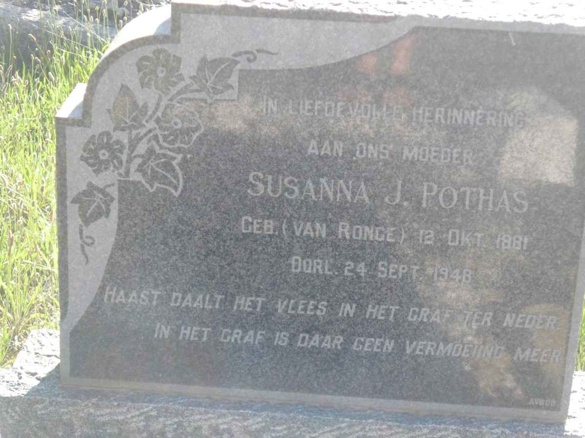 POTHAS Susanna J. nee VAN RONGE 1881-1948