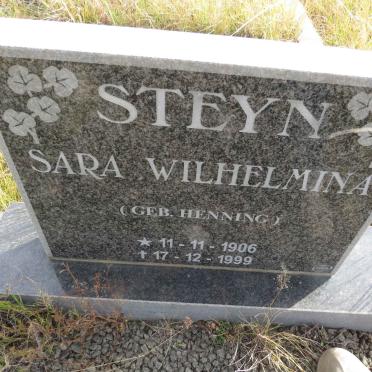 STEYN Sara Wilhelmina nee HENNING 1906-1999