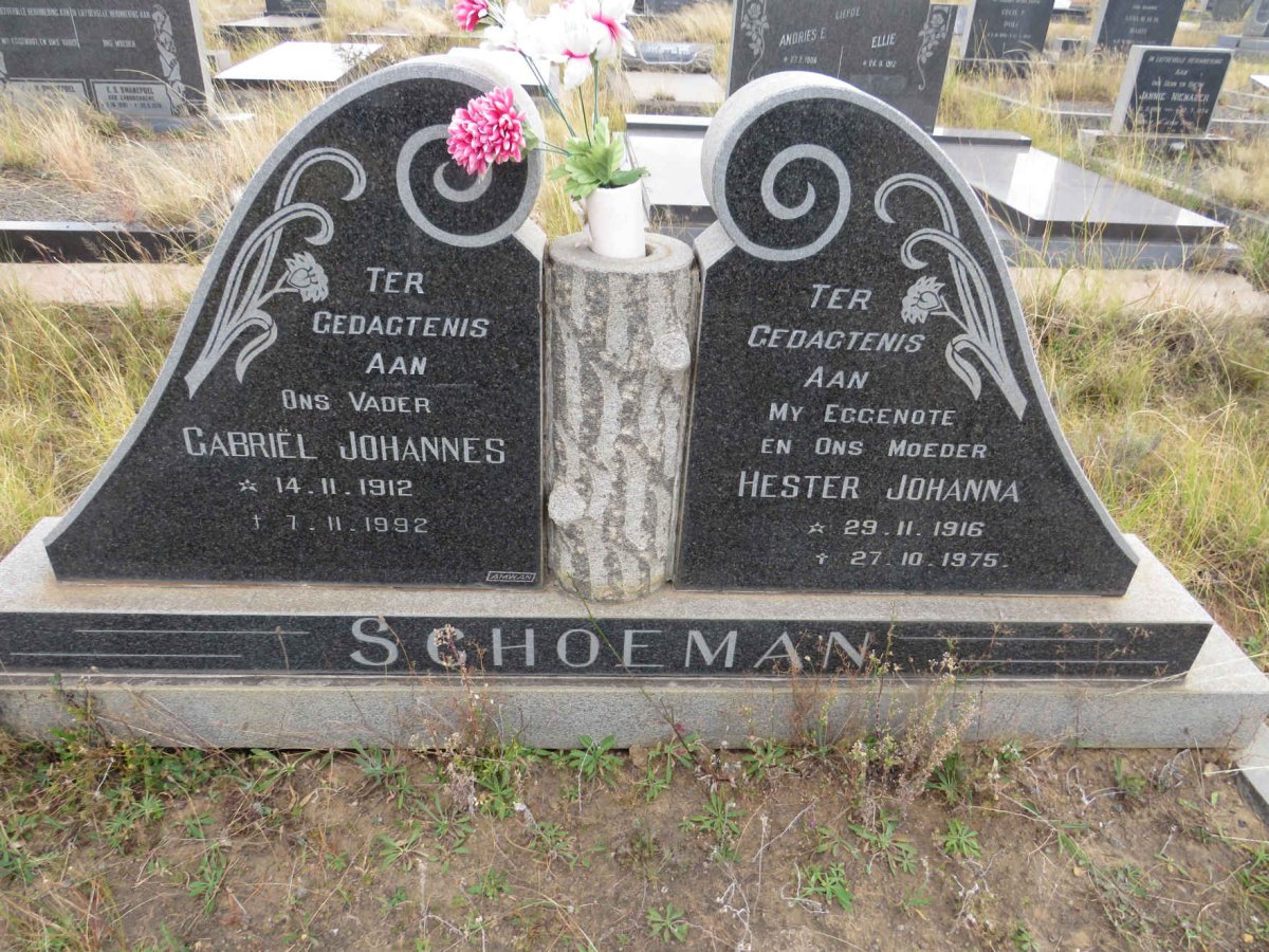 SCHOEMAN Gabriel Johannes 1912-1992 & Hester Johanna 1916-1975