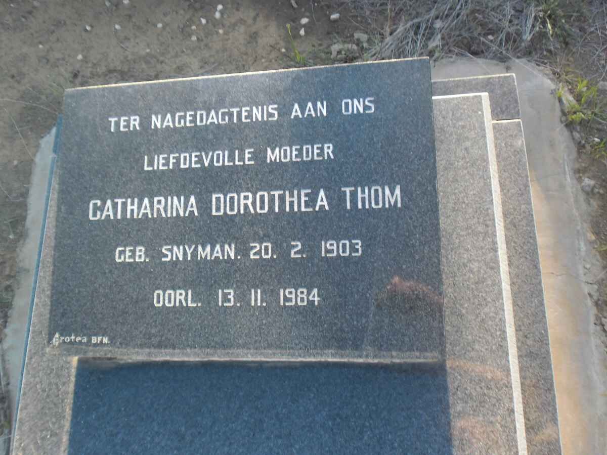 THOM Catharina Dorothea nee SNYMAN 1903-1984