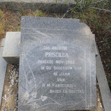 TONDER Priscilla, van nee PANSEGROUW -1962